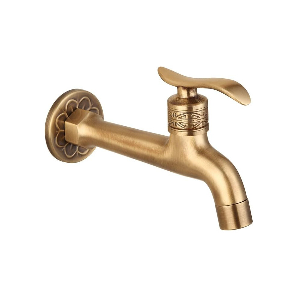 Robinet mural en laiton pour machine à laver, avec poignée, pour extérieur, jardin, robinet d'eau froide simple