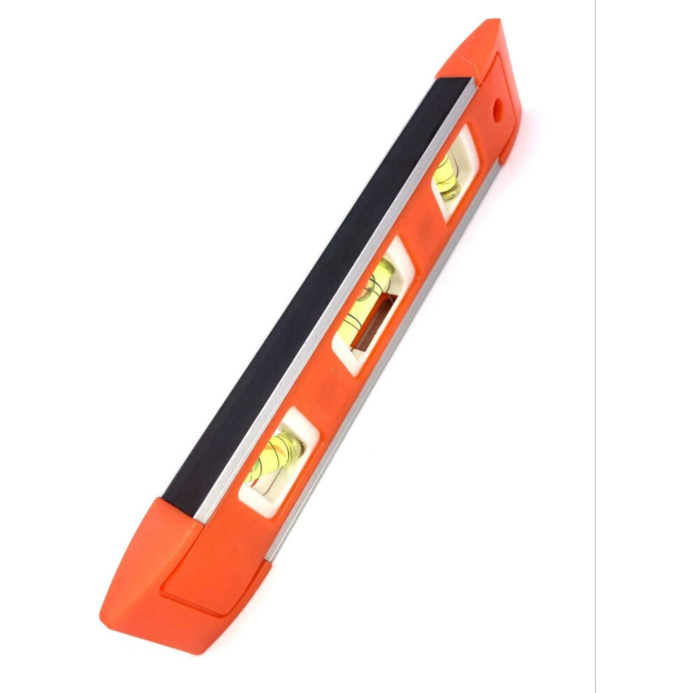 Lifeasy Spirit Level Magnetic 230Mm - Small, Unbreakable And Magnetic Torpedo Level With 3 Level Bubbles - Boat Level - Scaffold Level For Builders