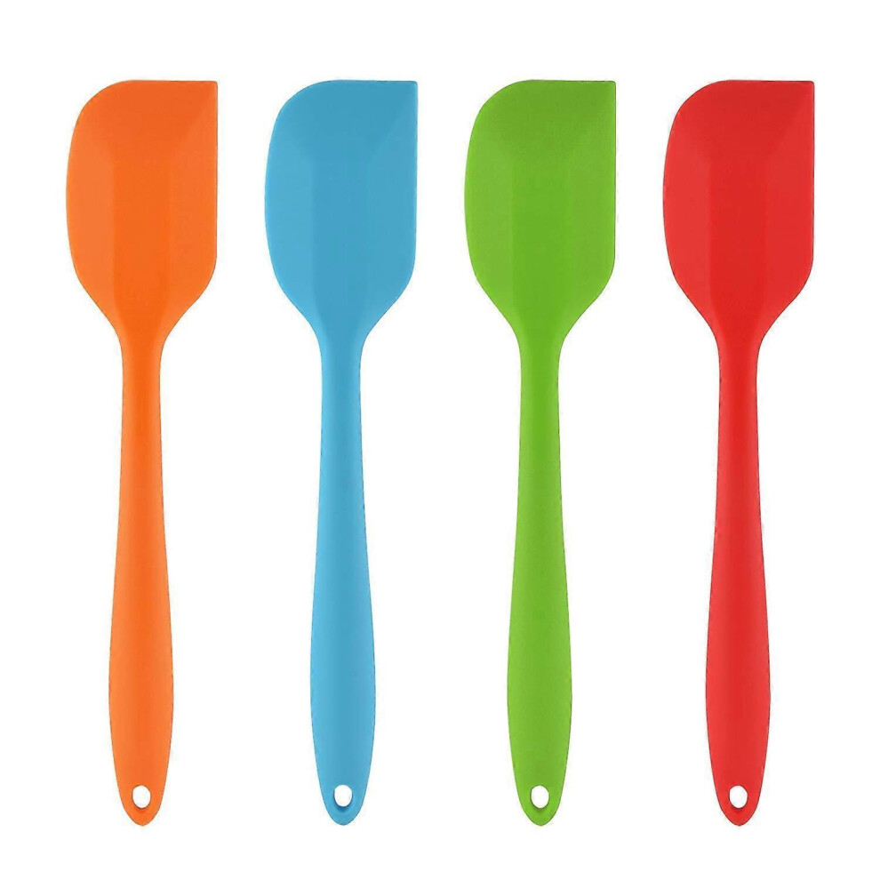 (As show, One size) Silicone Spatula - 500F Heat Resistant Seamless Rubber Spatulas  Set of 4,blue