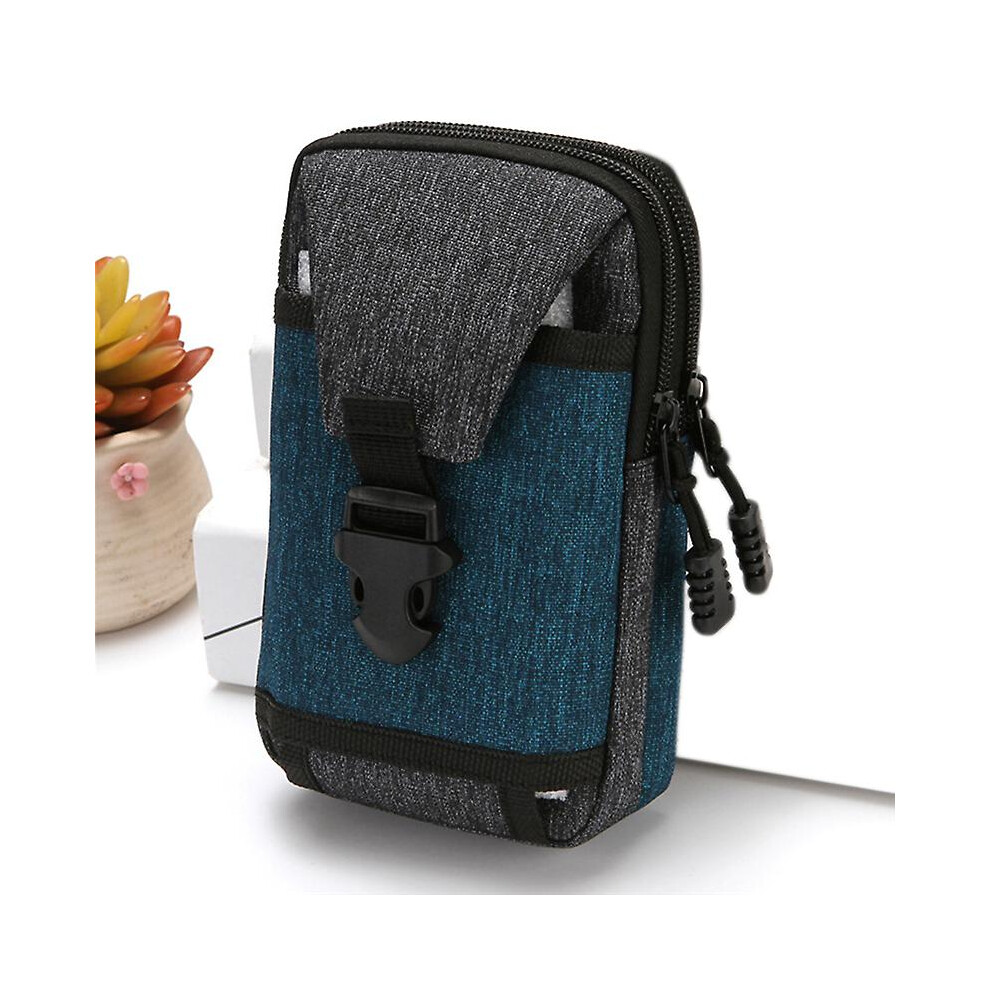 (Blue) 1pc Waist Pack Men's Casual Bag Travel Purse Waterproof Belt Zipper Tactical Outdoor Sport Fanny Multifunction Pack Phone Pocket