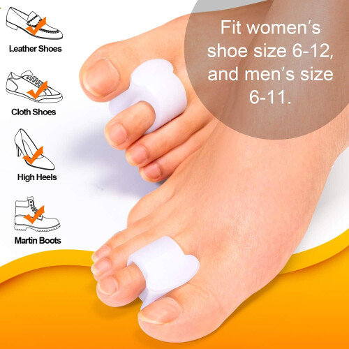 Toe Separators, 8 Pieces Big Toe Separator Hammer Toe Straightener Overlapping Toes 1