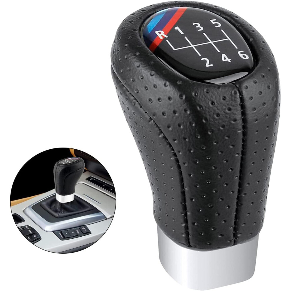 Taicols 6 Gear Shift Knob For Bmw E34 E36 E38 E39 E46 E53 E60 E61 E63 E64 E83 E90 E91 E92 E93 (B) 1 Series 3 Series Black 9469042681744