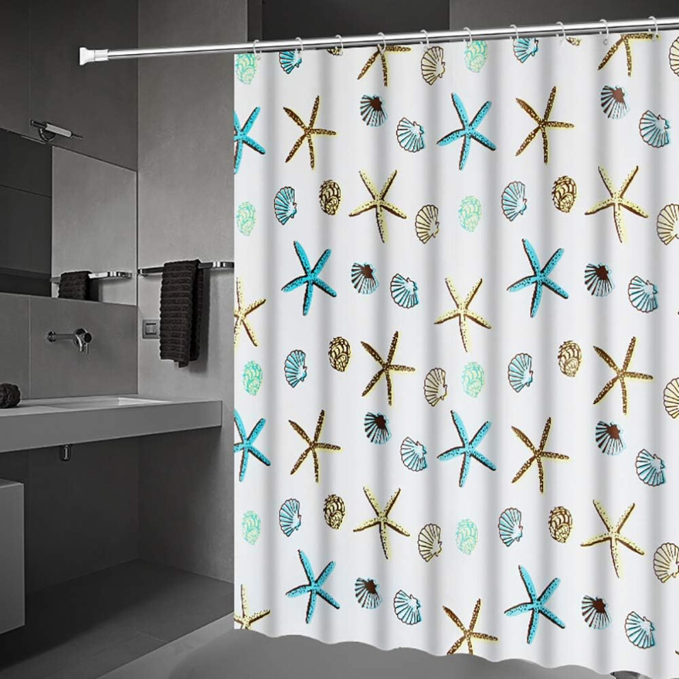 Mildew Resistant Shower Curtains - Extra Long Shower Curtains with U Shaped Hooks, Antibacterial, Waterproof - 180x180