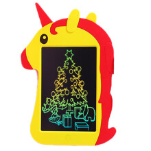 Lavagna per scrivere con unicorno rosso e giallo, lavagna LCD per bambini, lavagna cancellabile con penna, schermo LCD, giocattoli educativi per ragaz