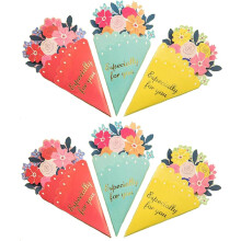 Set of 6 Mini Greeting Cards + small envelopes - flower bouquet (Bouquet Fleur)
