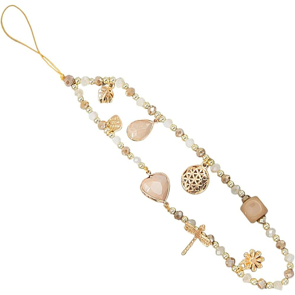 Cell Phone Lanyard, 1 Piece Crystal Anti-Lost Mobile Phone Case Pendant Chain Mobile Phone Decoration Accessories Keychain Lanyard Gold 9469042684325