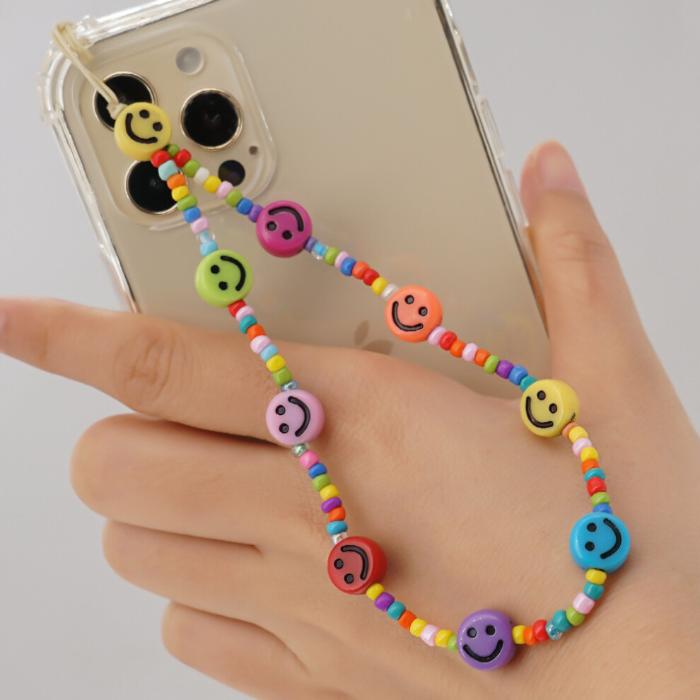 Alphabet Jewelry Bracelets Anti Slip Crystal Phone Chain Lanyard, Phone Beads Lanyard For Women Girls 9469042684394