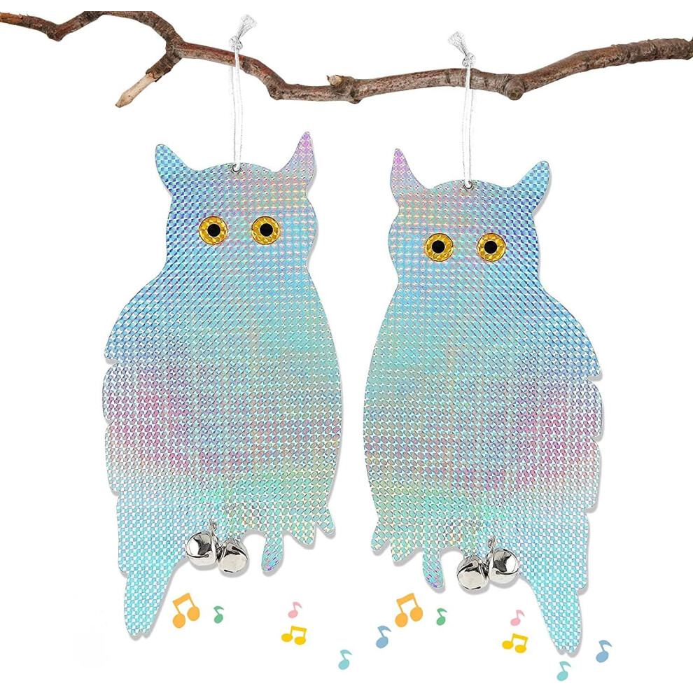 4pcs Bird Repellent Pigeon Repeller Owl Shape Reflective Luminous, Set of 2 Pigeon Repeller with Bird Repellent Bell-image-OPC-PG5TXMS-NEW