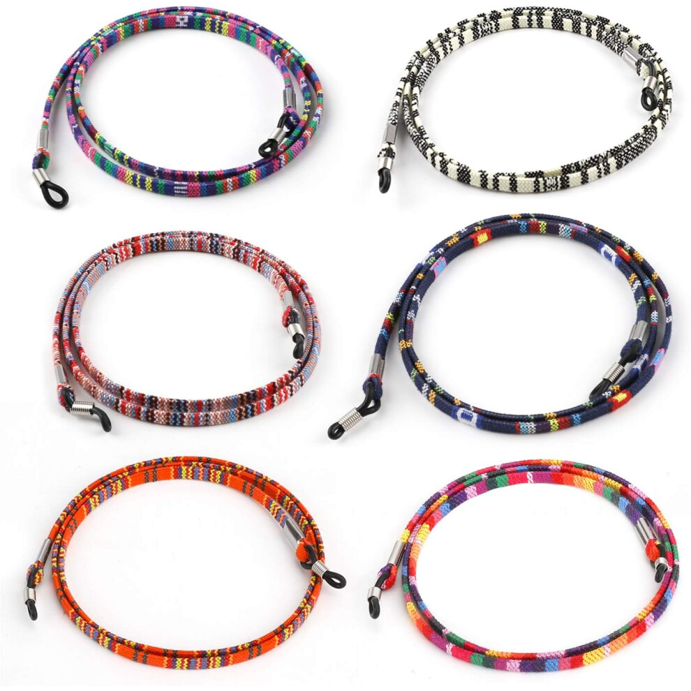 Lifeasy 6 Pieces Glasses Cord, Sunglasses Chain, Reading Glasses Retainer Rope Strap For Women Men Kids Sports