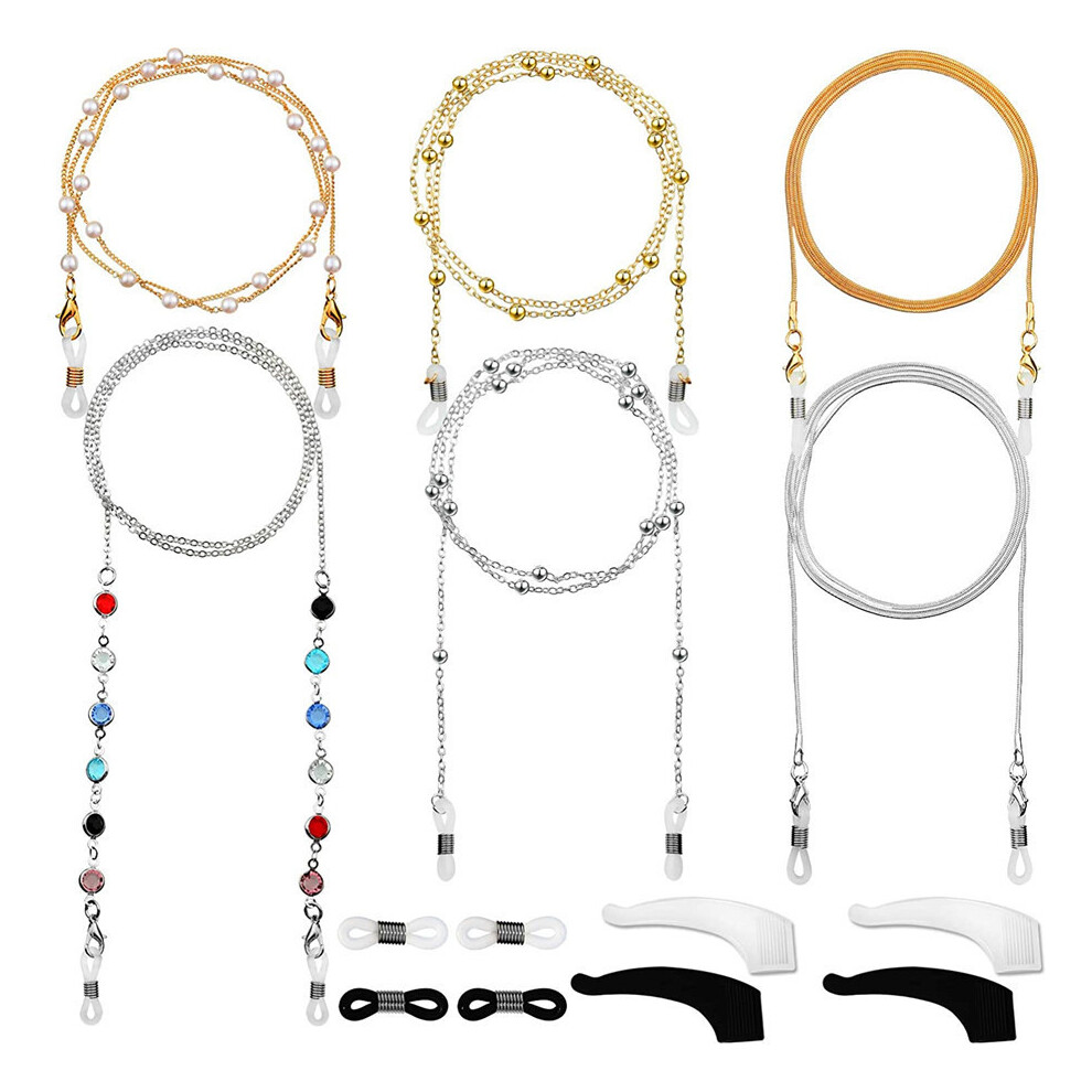 Lifeasy Multiple Options 6 Pieces Glasses Chains Stylish Glasses Retainer Beads Glasses Strap Holder