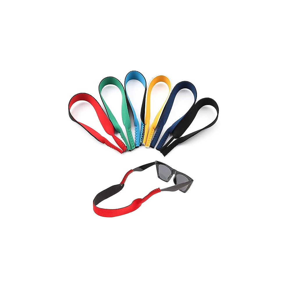 Lifeasy 6 Pairs Pack Elastic Neoprene Lanyards With Retainer Cord For Sports Glasses And Sunglasses, Glasses Case