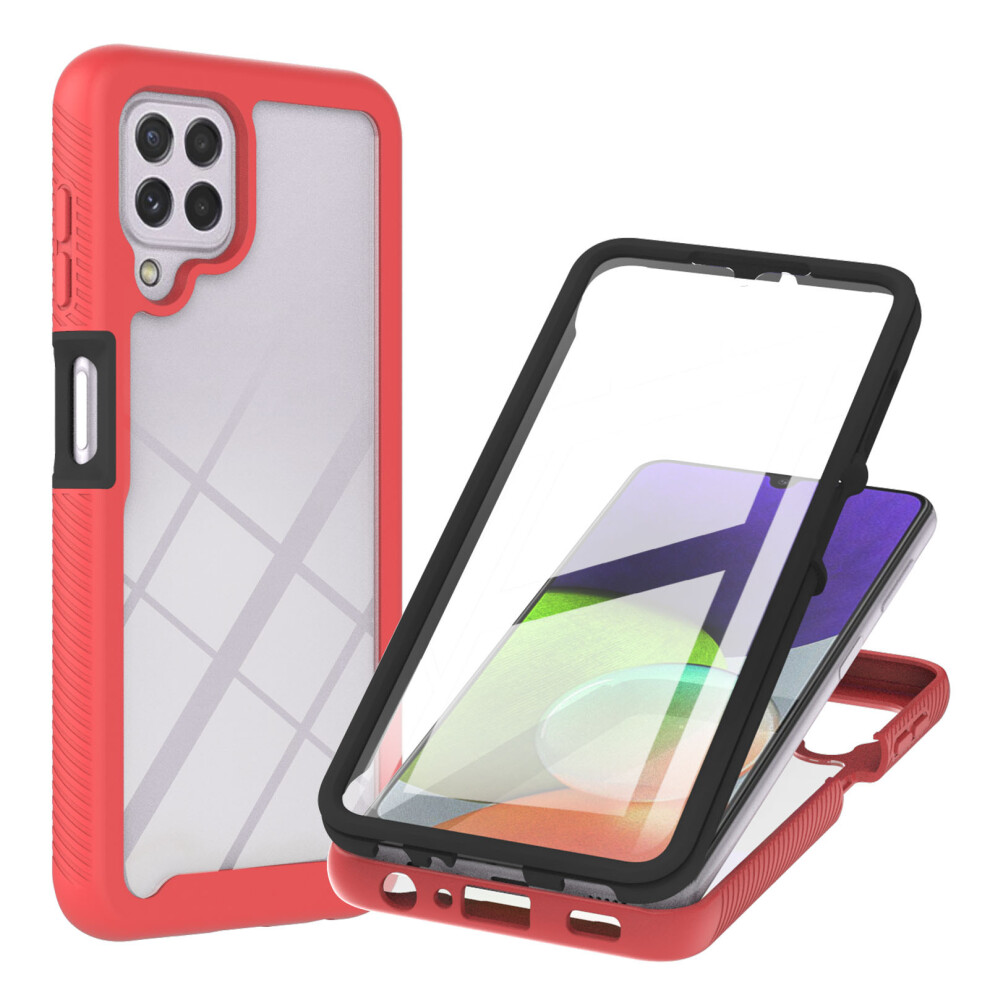 Samsung A22 4G Case, Samsung M22/M32 4G Case, Shockproof Cover With Screen Protector, 360 Phone Case Double-Sided Full-Body Cell Phone Case For S Red 9469042684837