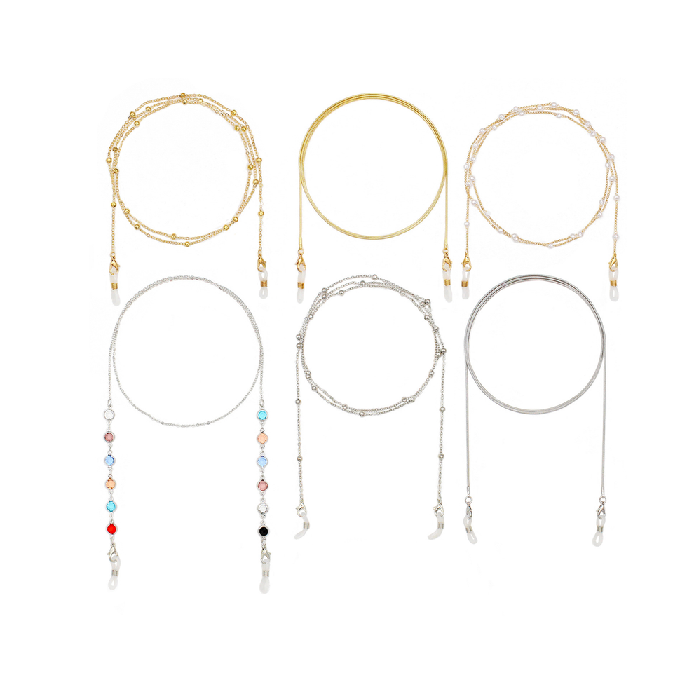 6 Pieces Glasses Chains Stylish Glasses Retainer Beads Glasses Strap Holder