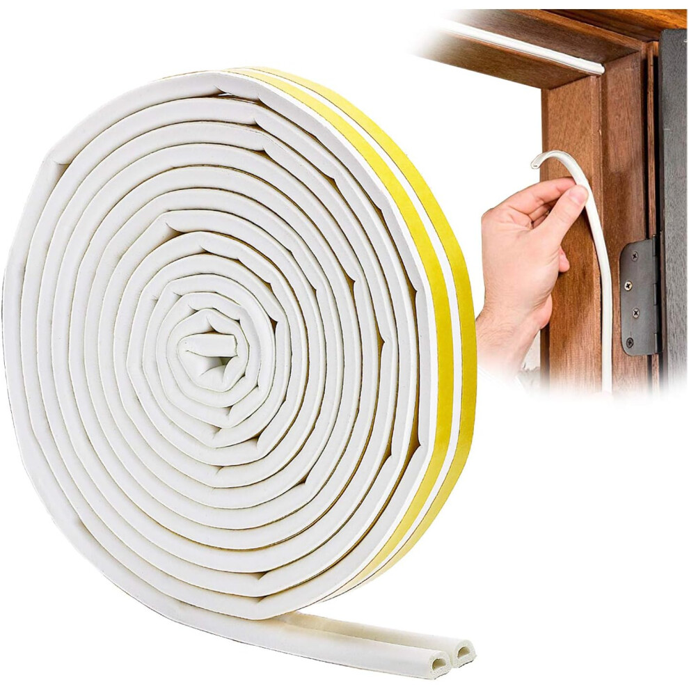 Strip, 6 Meters(White) D-Profile Seal, Door And Window Caulk With Strong Adherence, Noise Insulation And Weather Protection 9469042685674