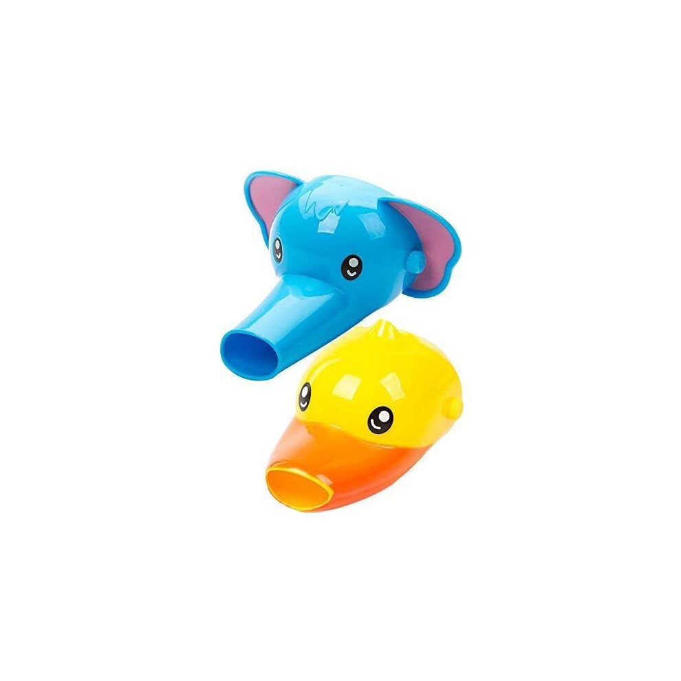 Extension Faucet For Kids Baby Kids - Set Of 2 Animal Extension Faucet, Hand Wash Sink (Elephant + Ducks) Lifeasy