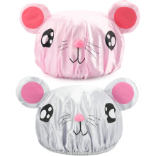 2 gorros de ducha, gorro de ducha para ni?os, gorro de ducha impermeable, gorro de ba?o reutilizable, apto para salones de ducha de ni?os y ni?as