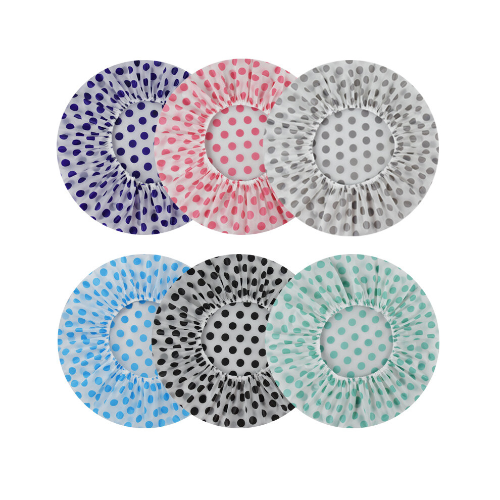 Lifeasy Shower Cap, Shower Cap For Women Girls, Waterproof Shower Cap, 6 Pieces Reusable Elastic Bathing Cap, Large Shower Hair Accessory Shower Spa Salon