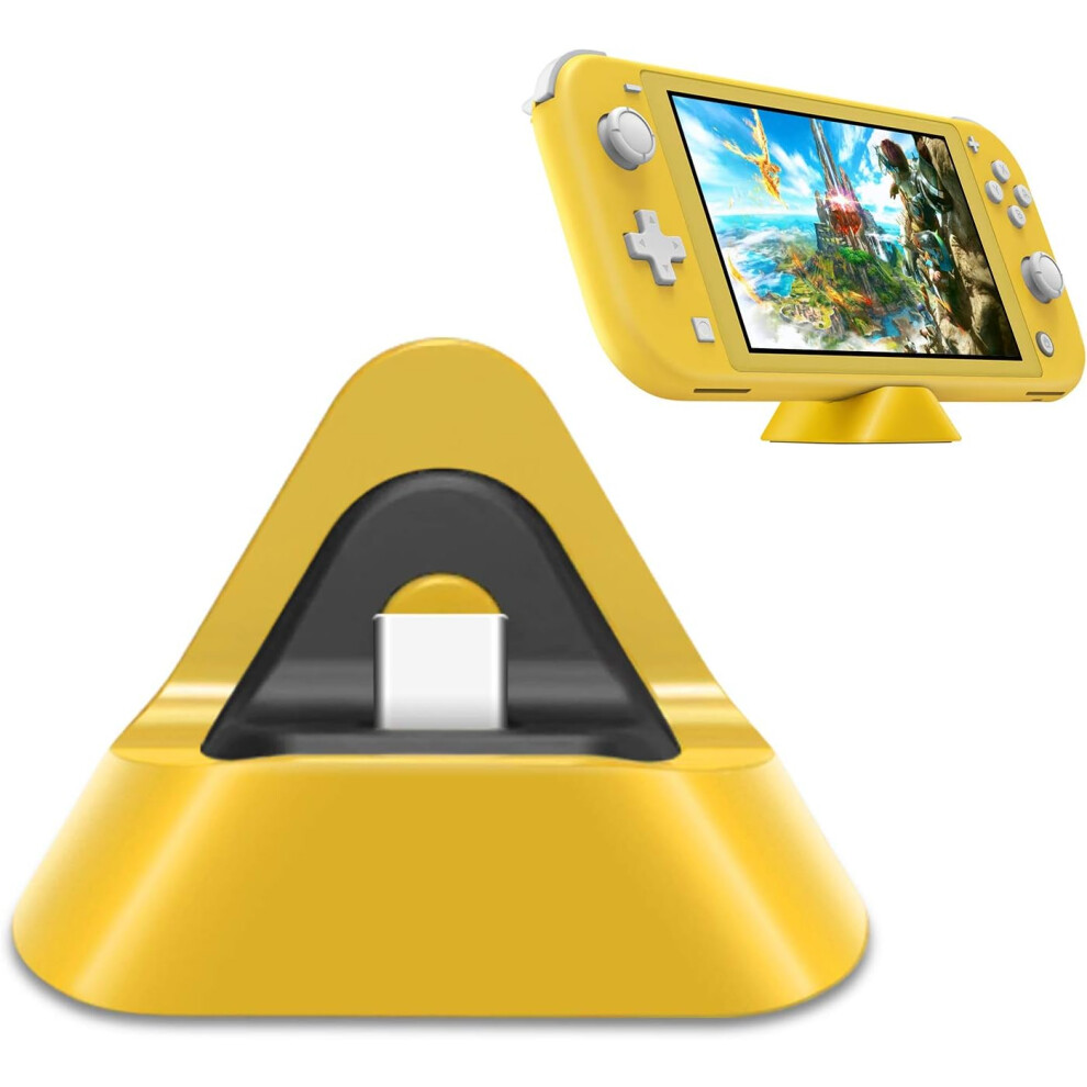 Charging Stand Compatible With Nintendo Switch Lite And Switch, Triangle Portable Charging - Yellow 9469042686305