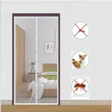 Magnetische Vliegenhordeur 90x210cm Anti-Vliegen Gordijn Kleefstrip Automatisch Sluitend Ultrafijn Gaas Eenvoudige Installatie Zonder Gereedschap Voor