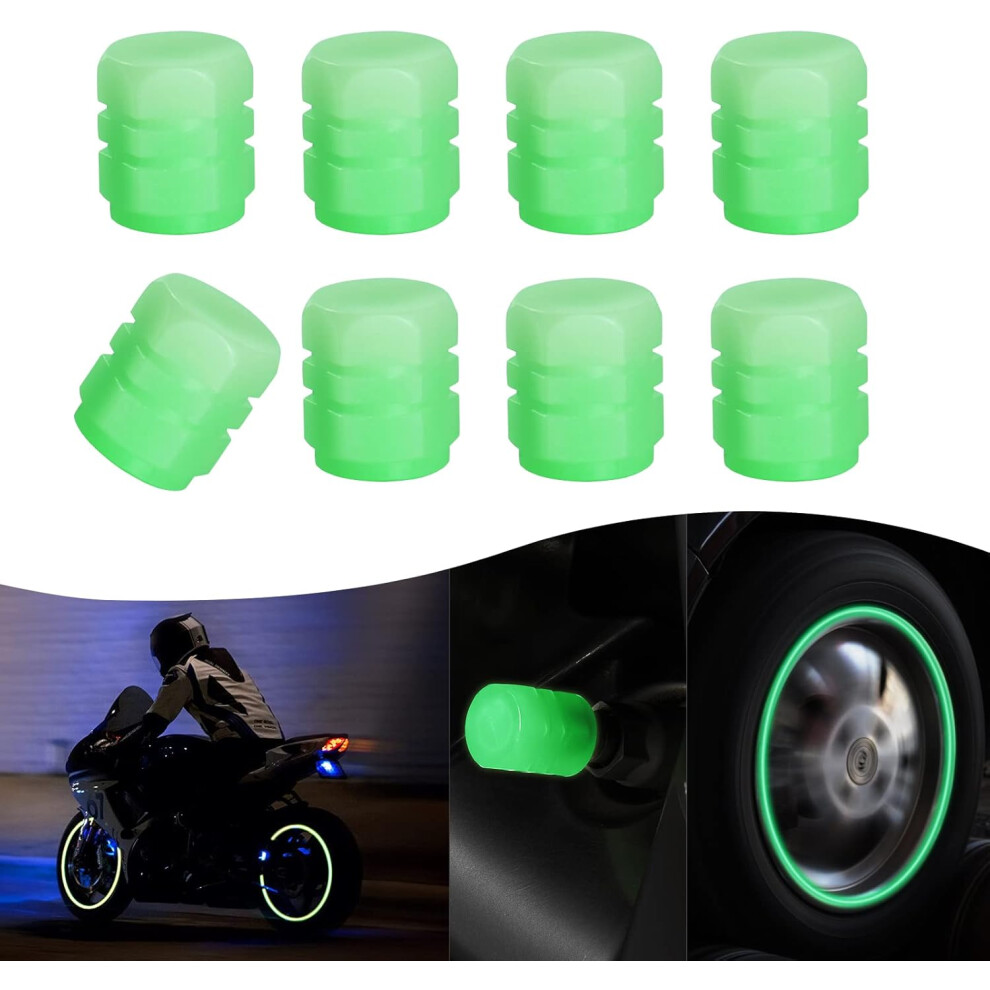 Fluorescent Tire Valve Cap, 8Pcs Glowing Universal Dustproof Tire Valve, Glowing Valve Stem Cover Decoration Accessories For Car, Truck, Suv, Motorcyc 9469042686886