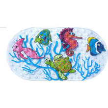 Antislip bad- en douchemat (69 cm x 38 cm) voor baby's en peuters, past op elke maat, badkuip - Dolphin