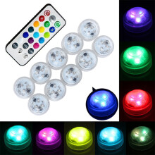 10 pezzi Mini luci LED sommergibili ALED LIGHT Lampada subacquea impermeabile RGB multicolore LED Candele Illuminazione con 1 telecomando per piscina