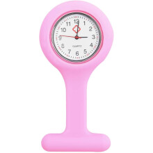 Orologio da taschino in silicone rosa per infermieri, orologio da taschino in plastica, NHS, orologio da taschino per infermieri, orologio da taschino