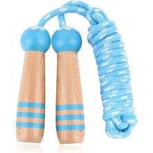 (Blu) Corda per saltare per bambini con manico in legno decorato con motivo a cartoni animati, corda regolabile per ragazzi e ragazze per sport, 2,6 m
