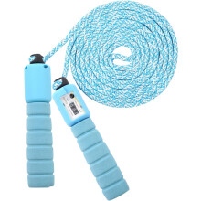 Corda per saltare per bambini (blu), corda per saltare per bambine, contatore incorporato regolabile e impugnatura morbida per fitness, scuola, gioco