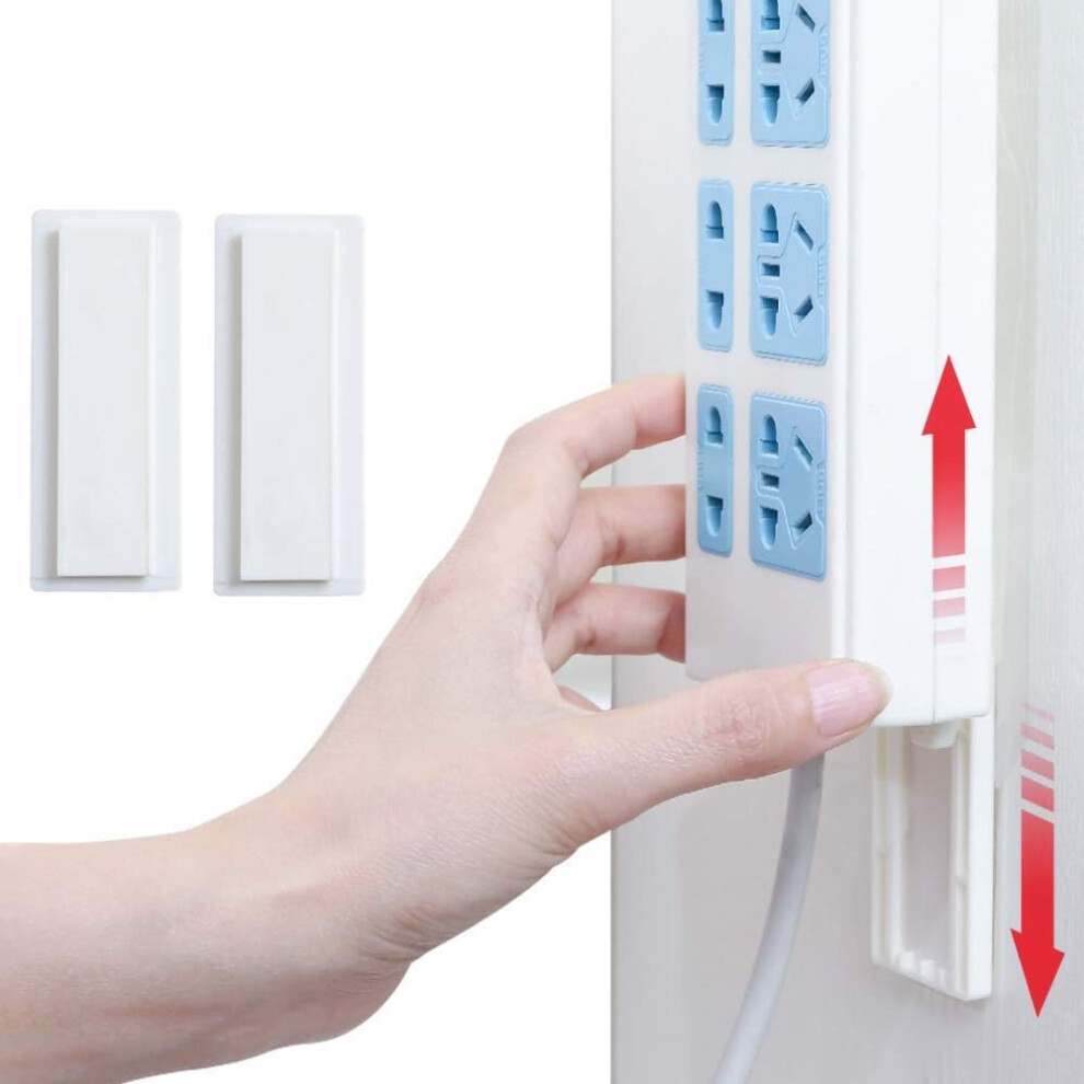 Power Strip Wall Mount (2 Pieces), Punch-Free Self-Adhesive Smart Power Strip Fixing For Plug-In Socket Holder, Wall/Desktop, Power Strip/Wifi Router 9469042690548