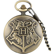 Orologio da tasca da uomo, orologio da tasca al quarzo in bronzo vintage Big H con ciondolo a forma di animale in stile cinese, regalo da uomo