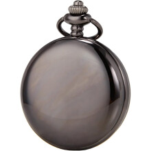 Collar con colgante Reloj de bolsillo Reloj de bolsillo Redondo Pulido Cuarzo N?meros Simple Cubierta lisa Elegante Aleaci?n Color (Negro) para hombre