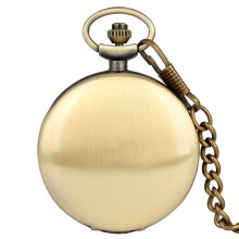 Collana con ciondolo Orologio da tasca Orologio da tasca Rotondo Lucido Quarzo Numeri Semplice Liscio Copertura Chic Lega Colore (Oro) per Uomo Donna