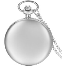 Collana con ciondolo Orologio da tasca Orologio da tasca Rotondo Lucido Quarzo Numeri Semplice Copertura liscia Elegante Lega Colore argento per uomo