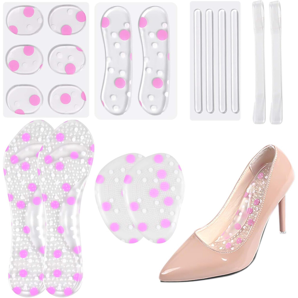 Lifeasy 18 Pieces, 6 Types, Non-Slip Gel Forefoot Insoles Silicone Metatarsal Insoles Protective Insoles For Foot Care Patches
