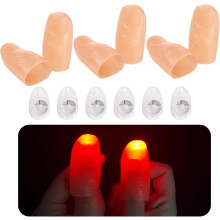 luces LED m?gicas para pulgares, luces LED falsas para dedos, juguetes m?gicos LED intermitentes para fiestas con accesorios m?gicos