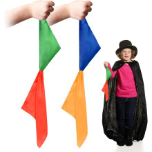 1 juego de pa?uelos m?gicos, pa?uelos de seda de 4 colores para magia callejera, pa?uelos m?gicos de colores, cambio de color m?gico, pa?uelos de seda