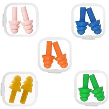 5 paia di tappi per le orecchie per il nuoto, tappi per le orecchie in silicone impermeabili riutilizzabili per adulti, adatti per nuoto, nautica, bag