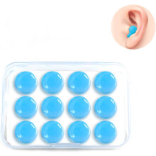 (Blu) Tappi per le orecchie, 6 paia di tappi per le orecchie in silicone Tappi per le orecchie in silicone riutilizzabili per dormire Cancellazione de