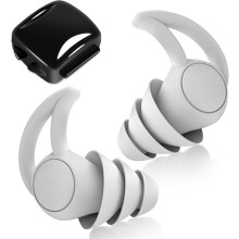 (Grigio) Tappi per le orecchie antirumore per dormire, 2 tappi per le orecchie in silicone, comodi tappi per le orecchie antirumore per concerti di nu
