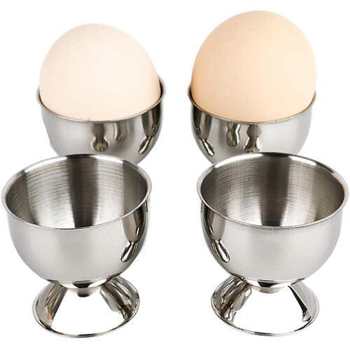 4pcs egg cup, stainless steel egg tray, egg tray, egg cup, duck egg cup, egg cup, breakfast, dinner cookware
