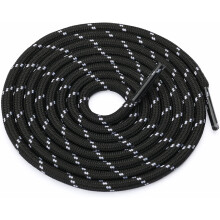 Schwarz, 100cm - 1 Paar 2 runde Schnürsenkel verstärkte Schnürsenkel, Wanderschuhe, Arbeitsschuhe