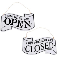 (White )1 pcs double-sided wooden hanging sign hanging sign open and closed sign shop decoration with open and closed sign cafe.