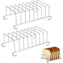 2er Set Toastständer aus Edelstahl, Toastgitter, 8-teiliges Abkühlgitter aus Edelstahl für Zuhause, Küche, Bäckerei