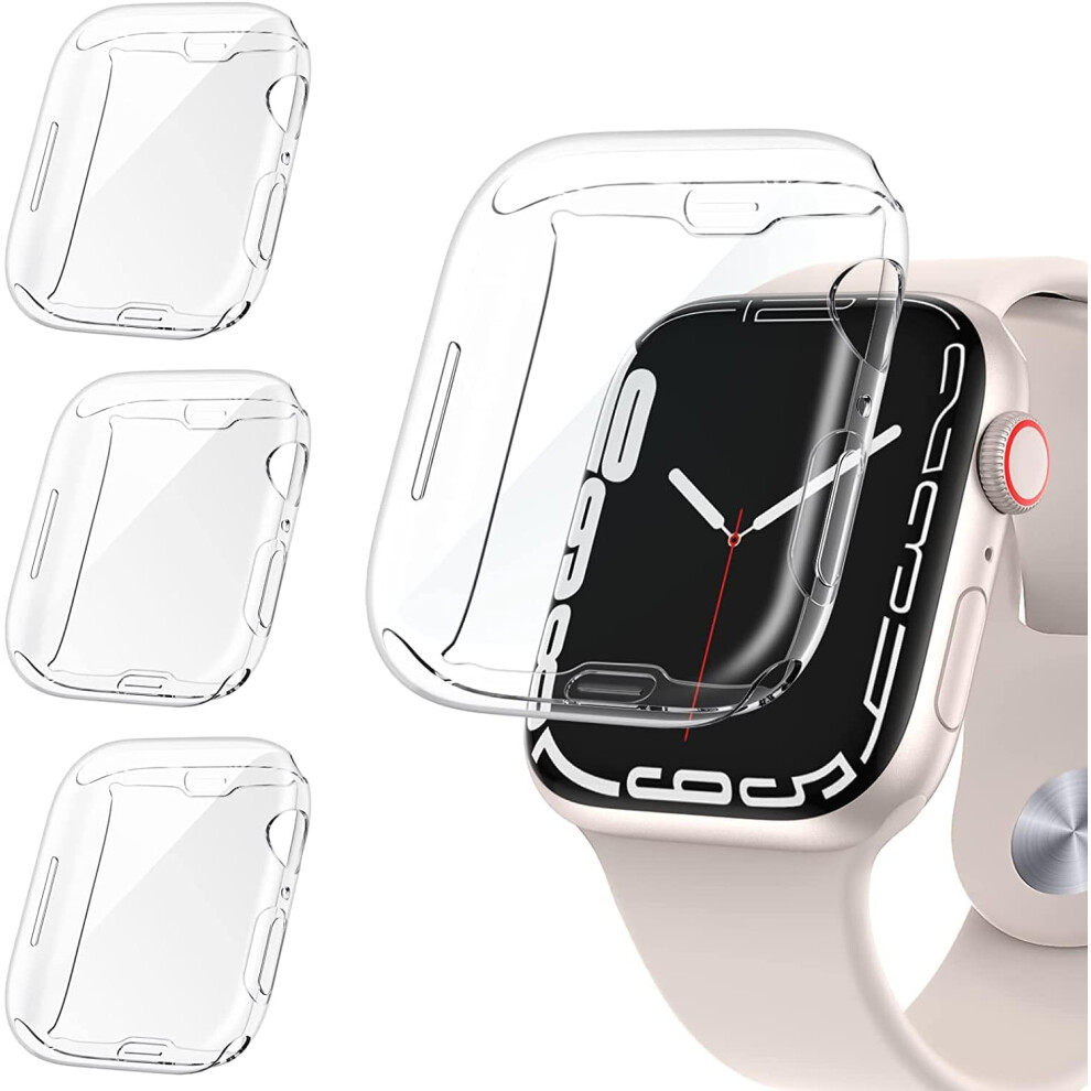 3 Pieces Screen Protector Case For Apple Watch 45Mm Series 8 / Series 7, Full Coverage Soft Tpu Screen Protector Case, Shockproof Anti-Scratch Bumper 9469042696403