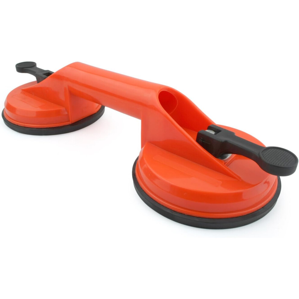 1X Suction Cup Handle, Suction Cup Lifting Capacity 100Kg, Double Glass Suction Cup With 2 Suction Cups Â Orange 9469042697400