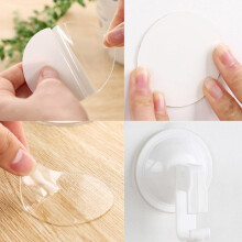 10 pegatinas adhesivas de doble cara, redondas, transparentes, resistentes al agua, de silicona, con ventosa auxiliar