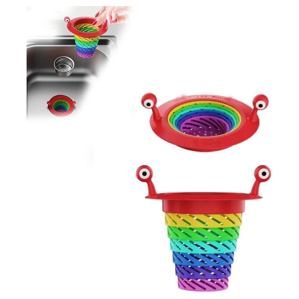 Monster Kitchen Sink Strainer, Monster Rainbow Plastic Collapsible Sink Drain Strainer, Cute Kitchen Sink Strainer For Garbage Disposal 9469042698247