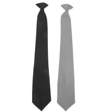 Clip-Krawatte für Herren, vorgebunden, einfarbig, für formelle Anlässe, 2er-Pack