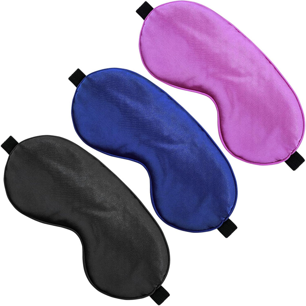 Lifeasy 3 Packs Silk Sleep Masks For Women And Men, Girls, Adjustable Eye Protection Mask, Sleep Goggles, Soft Breathable Mask, Travel Sleeping Goggles